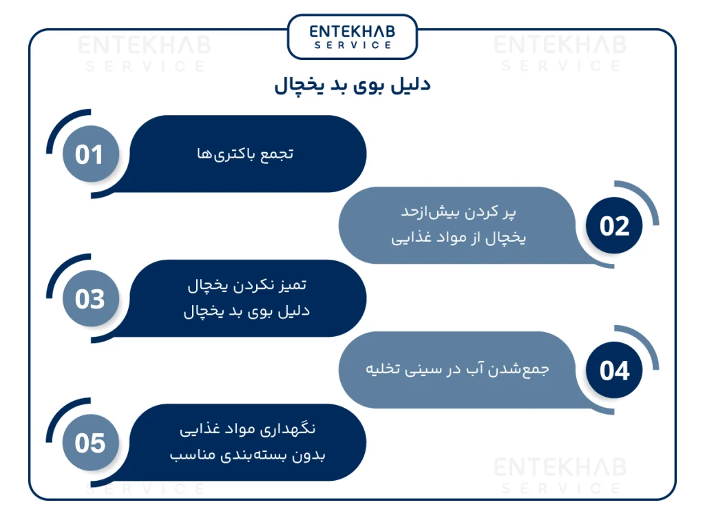 دلایل بوی بد یخچال