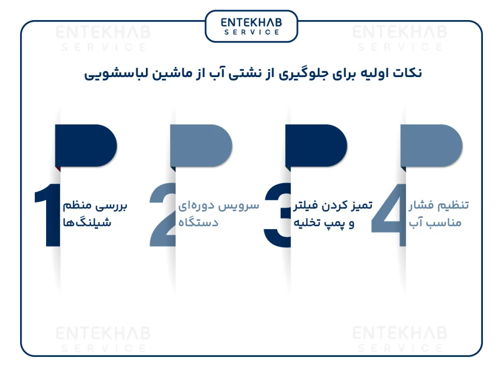 جلوگیری از نشت آب از زیر ماشین لباسشویی