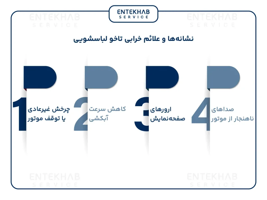 علائم خرابی تاخو در لباسشویی