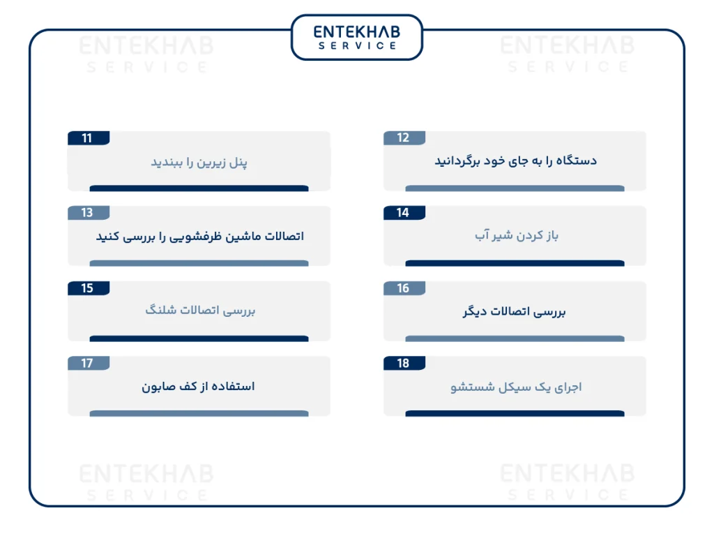 مراحل تعویض شیلنگ آب ماشین ظرفشویی